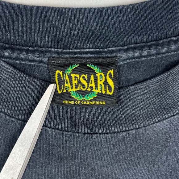 Vtg Lennox Lewis Vs Andrew Golota Mens Boxing T-Shirt Small 90s Black Faded B3 - Picture 3 of 9